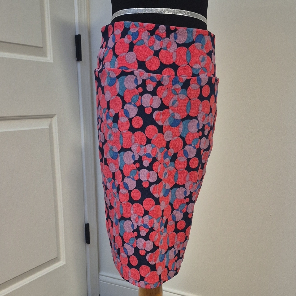 Pink and Navy Lularoe Cassie Skirt